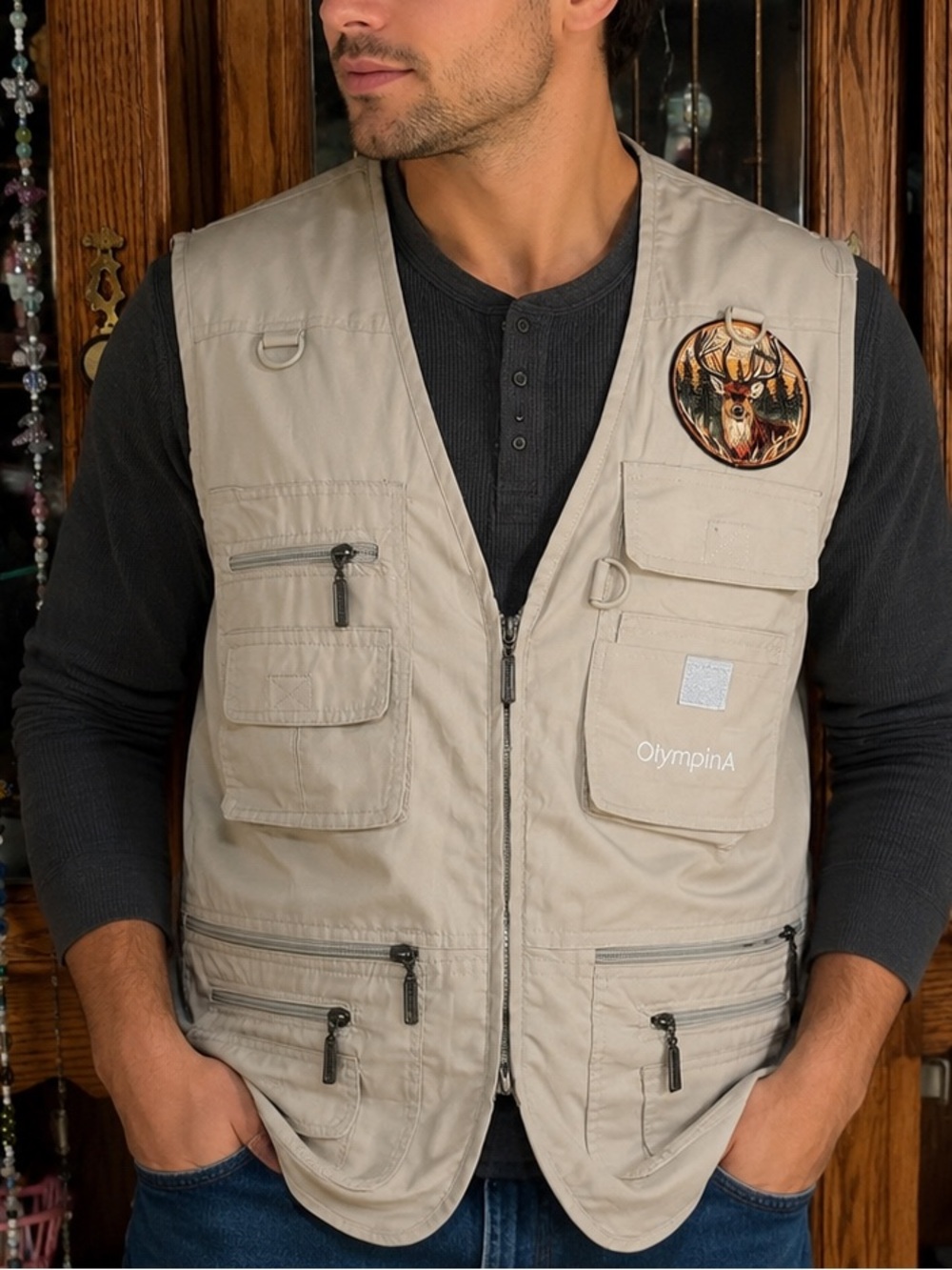 OlympinA Multi-Pocket Outdoor Utility Vest fishing hunting photography travel